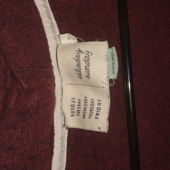 Anthropology Saturday Sunday Wine Colored Draped Cardigan Fleece Warm S - Picture 4 of 6